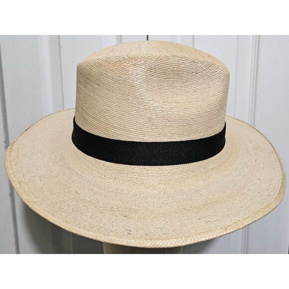 Palm Leaf Fedora Hat Handmade Mexico Mexican Artisans Summer Straw Beach Sun SM - Picture 3 of 8